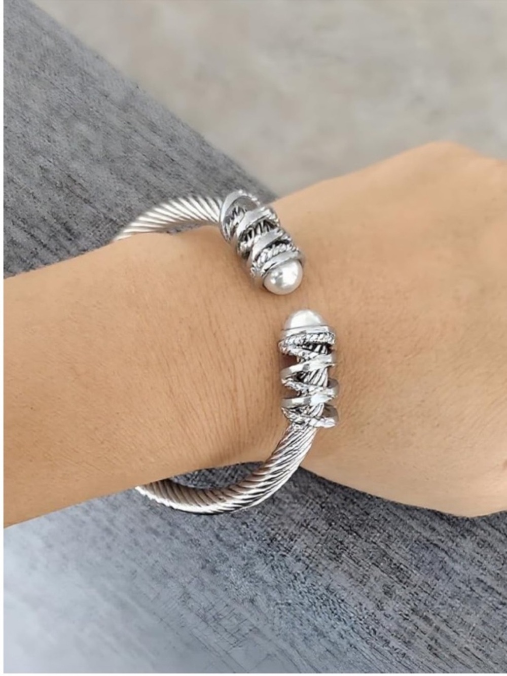 Monaco Cable Cuff Crystal Bracelet
